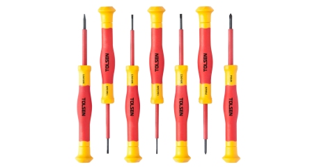 Набор отверток диэлектрических, прецизионных, 7 предметов TOLSEN TTV32007