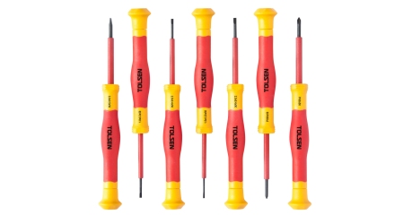 Набор отверток диэлектрических, прецизионных, 7 предметов TOLSEN TTV32007
