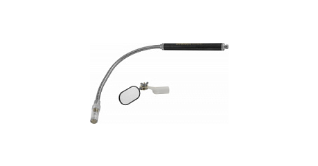 Телескопическое зеркало гибкое прямоугольное с магнитом и подсветкой JONNESWAY, 25х50 мм