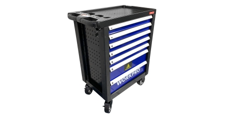 Тележка инструментальная WORKPRO WP285002B, 7 ящиков с 9 ложементами 