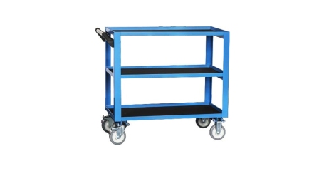 Тележка инструментальная c 3-мя открытыми полками, цвет синий