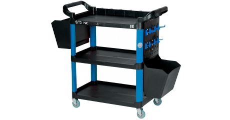 Тележка инструментальная с пластиковыми полками (состоит из 2 коробок) синяя NORDBERG T3B