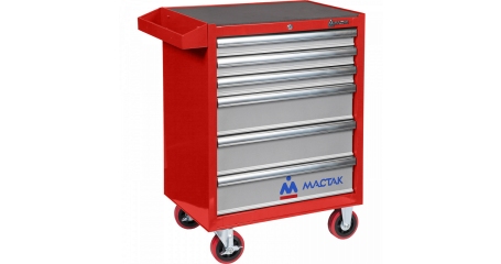 Тележка инструментальная серии «ПРИМА», 6 полок, красная МАСТАК 521-06581R