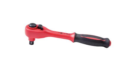 Трещотка диэлектрическая KING TONY 4771VE-10, 1/2", 250 мм, 24 зубца, флажковая с кнопкой и фиксатором