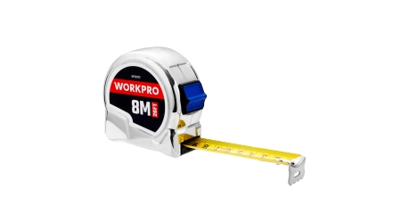 Рулетка 8м(26футов)*25мм металлический корпус WP261012 WORKPRO