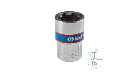 Головка торцевая TORX Plus 1/2, EP26, L = 45 мм KING TONY 433E26M