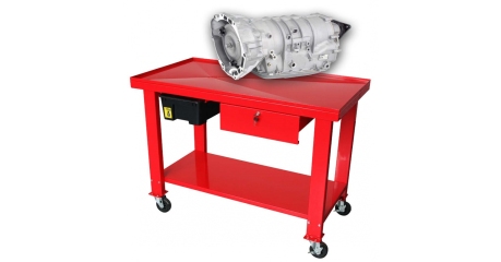 Верстак подкатной для разборки агрегатов, г/п 200 кг, встроенный бак для слива масла.