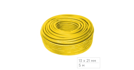 Шланг пневматический 13х21 мм, 5 м, ПВХ композитный, усиленный МАСТАК 685-13100M5