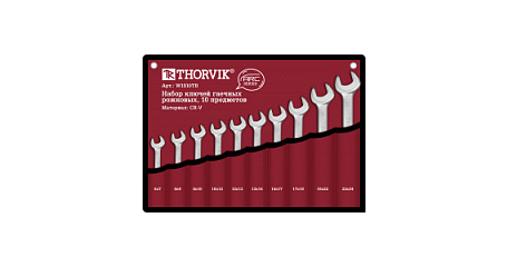 Набор ключей рожковых в сумке Thorvik W1S10TB, 6-24 мм, 10 предметов