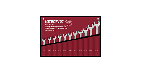 Набор ключей рожковых в сумке Thorvik W1S11TB (8-32 мм, 11 предметов)