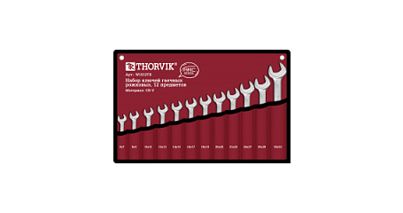 Набор ключей рожковых в сумке Thorvik W1S12TB, 6-32 мм, 12 предметов