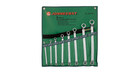 Набор ключей гаечных накидных JONNESWAY W23108S, изогнутых 75° в сумке, 6-22 мм, 8 предметов