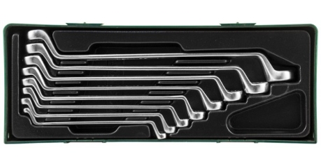 W23108SP Набор ключей гаечных накидных изогнутых 75° в ложементе, 6-22 мм, 8 предметов