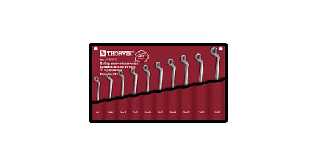 Набор ключей накидных в сумке Thorvik W2S10TB, 6-27 мм, 10 предметов