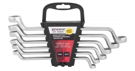 Набор ключей накидных на пластиковом держателе Thorvik W2S6PR (8-19 мм, 6 предметов)