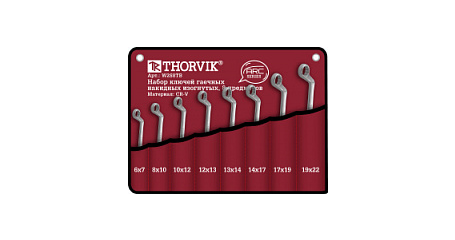 Набор ключей накидных в сумке Thorvik W2S8TB, 6-22 мм, 8 предметов