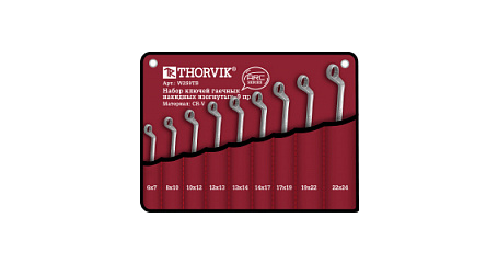 Набор ключей накидных в сумке Thorvik W2S9TB, 6-24 мм, 9 предметов