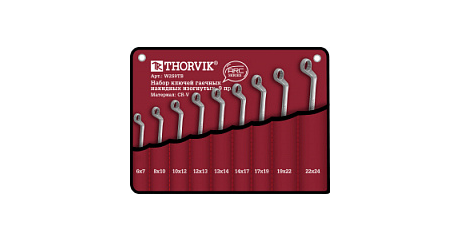Набор ключей накидных в сумке Thorvik W2S9TB, 6-24 мм, 9 предметов
