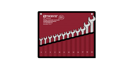 Набор ключей комбинированных в сумке Thorvik W3S12TB  (6-22 мм, 12 предметов)
