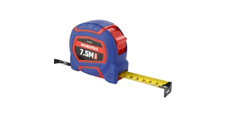 Рулетка пластмассовая 7.5м(25фут)*25мм самоблокирующаяся нейлон WP261010 WORKPRO