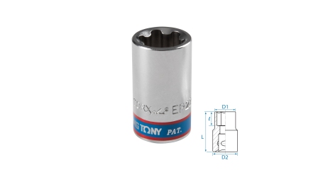 Головка торцевая TORX Plus 1/2, EP22, L = 45 мм KING TONY 433E22M