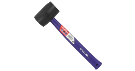 Молоток резиновый с пластиковой рукояткой 450гр черный WP241041 WORKPRO