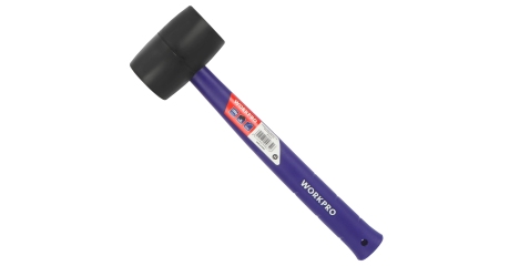 Молоток резиновый с пластиковой рукояткой 450гр черный WP241041 WORKPRO