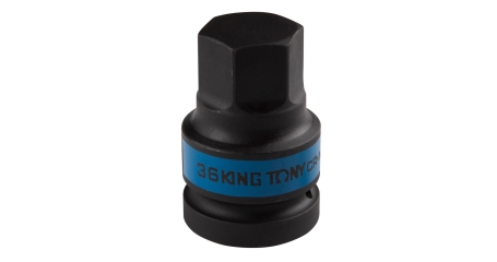 Насадка (бита) ударная торцевая 1, HEX, 36 мм, L = 80 мм KING TONY 801536M