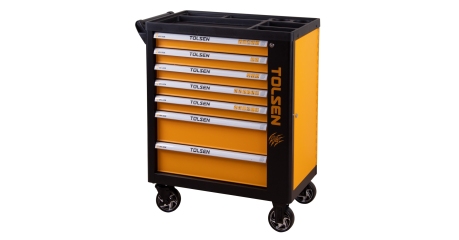 Тележка инструментальная, 7 выдвижных ящиков, черная TOLSEN TT80317