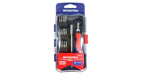 Отвертка трещоточная набор 18 предметов WP200516 WORKPRO