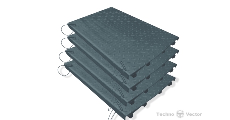 Задние сдвижные платформы для установки в нишу Техно Вектор 019 03 000 (платформа 019-03, 4 шт.)