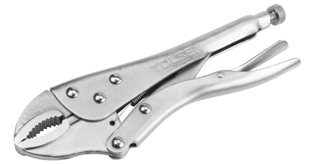 Зажим с фиксатором 180 мм с закругленными губками TOLSEN TT10380