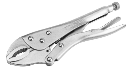 Зажим с фиксатором 180 мм с закругленными губками TOLSEN TT10380