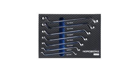 Набор ключей накидных NORDBERG 10407T в ложементе, 7 предметов для тележки