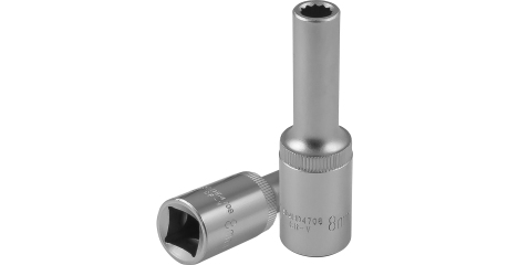 S04HD4708 Головка торцевая глубокая 12-гранная 1/2"DR, 8 мм