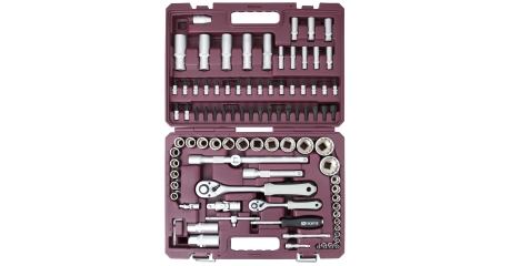 TS094/12 Набор инструмента универсальный 1/4", 1/2"DR с головками торцевыми 12-гранными, 94 предмета