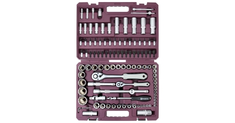 TS108/12 Набор инструмента универсальный 1/4", 1/2"DR с головками торцевыми 12-гранными, 108 предметов