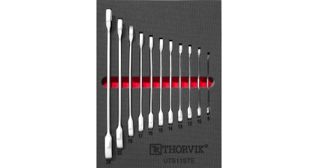 UTS11STE Набор ключей комбинированных трещоточных в EVA ложементе 280х375 мм, 11 предметов