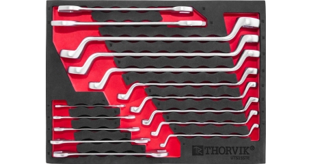 UTS15STE Набор ключей рожковых и накидных изогнутых в EVA ложементе 280х375 мм, 15 предметов